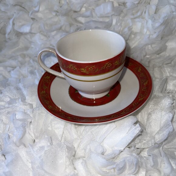John Grossman Collection 2008 Christmas Bells Teacup Tea saucer Gund red white - Picture 10 of 13